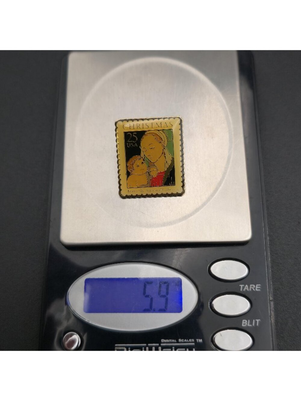 1988 Botticelli Christmas 25c Postage Commemorative Stamp Pin A8096 - Picture 6 of 6